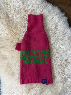 Pink & Green 'Emotional Support Animal' Dog Sweater - little beast